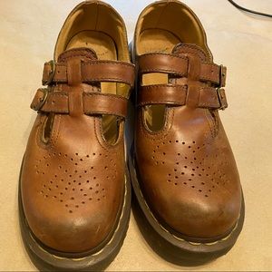Dr. Martens Size 8 Brown Double Straps Buckles Mary Jane Shoes